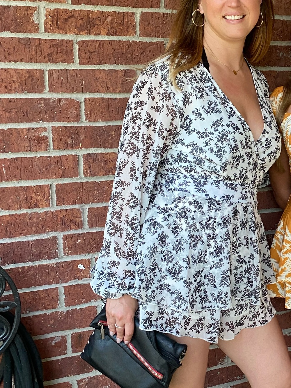FA White Floral Wrap Mini Skirt Romper